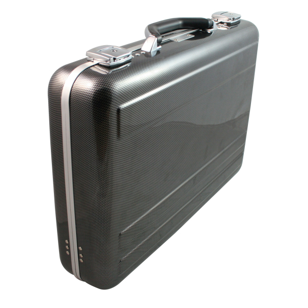 Schlüsselkoffer Premium für 60 Schlüssel, aus Polycarbonat und Aluminium-Magnesium Rahmen, im Carbonlook, Aussenansicht